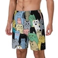 thumbnail image 1 of Naloa Different Cats Print Men Swim Trunks with Compression Liner ,Board Shorts,Men's Swim Shorts with Drawstring and Elastic Waistband-3X-Large, 1 of 6