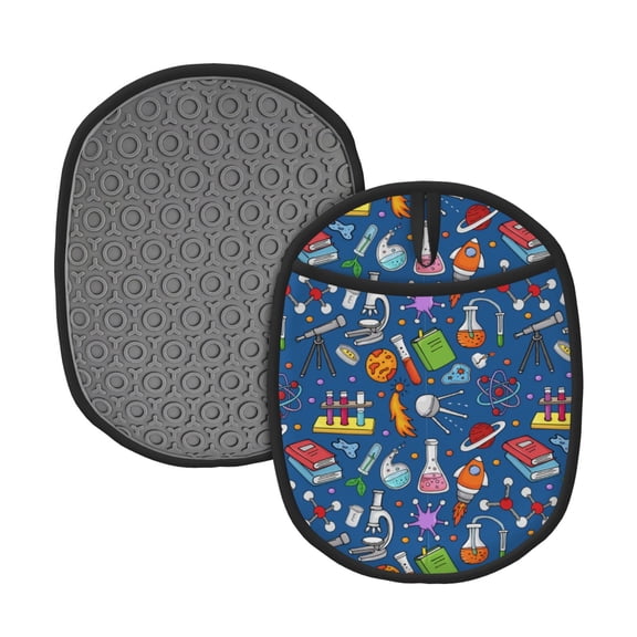 Naloa Different Chemical Things Silicone Pot Holders, Oven Mitts Heat Resistant Hot Pads, Non Slip Pot Holder for Kitchen Baking and Cooking 9.4 x 7.5 Inches