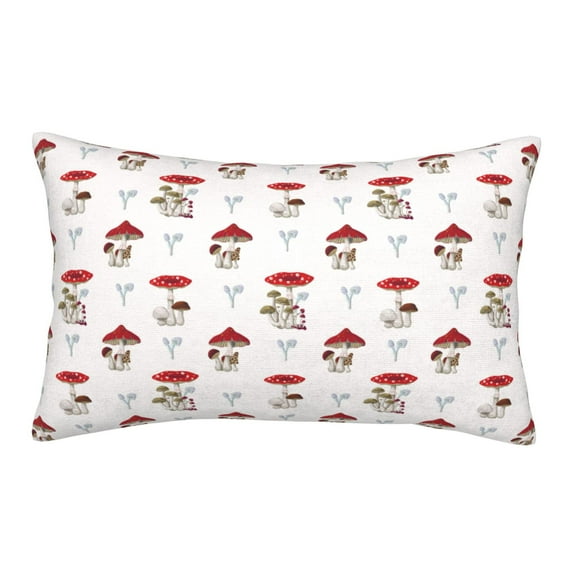 Naloa Different Mushrooms Pillowcase, Throw Pillowcase, Wrinkle-Free, Stain-Resistant with Hidden Zipper for Bedroom Sofa - 20"x30"