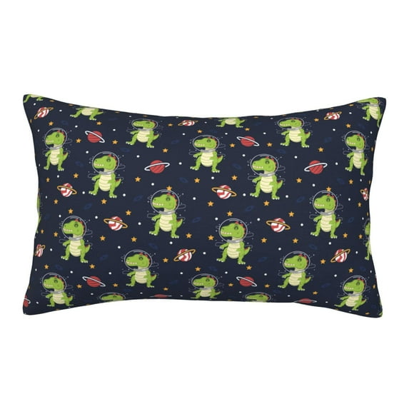 Naloa Dinosaur Astronaut Pillowcase, Throw Pillowcase, Wrinkle-Free, Stain-Resistant with Hidden Zipper for Bedroom Sofa-16"x24"