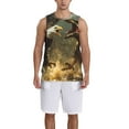 thumbnail image 1 of Naloa Dinosaur Bald Eagle Basketball Jersey Reversible Men's Mesh Athletic Sports Shirts Training Practice S-4XL4X-Large, 1 of 6