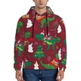 thumbnail image 1 of Naloa Dinosaur Christmas Happy New Year Men's Casual Hooded Collar Drawstring Hoodies Pullover Sweatshirts Casual Long Sleeve Shirts-4X-Large, 1 of 7