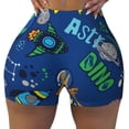 thumbnail image 1 of Naloa Dinosaur In Space Biker Shorts for Women Seamless Scrunch Short Women’s Yoga Shorts for Gym Running Sport Shorts - Medium, 1 of 9