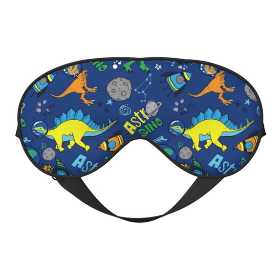 Naloa Dinosaur In Space Print Sleep Mask for Sleeper, Light Blocking Sleeping Eye Mask for Women Men, Eye Shade with Adjustable Strap for Travel, Nap,Meditation