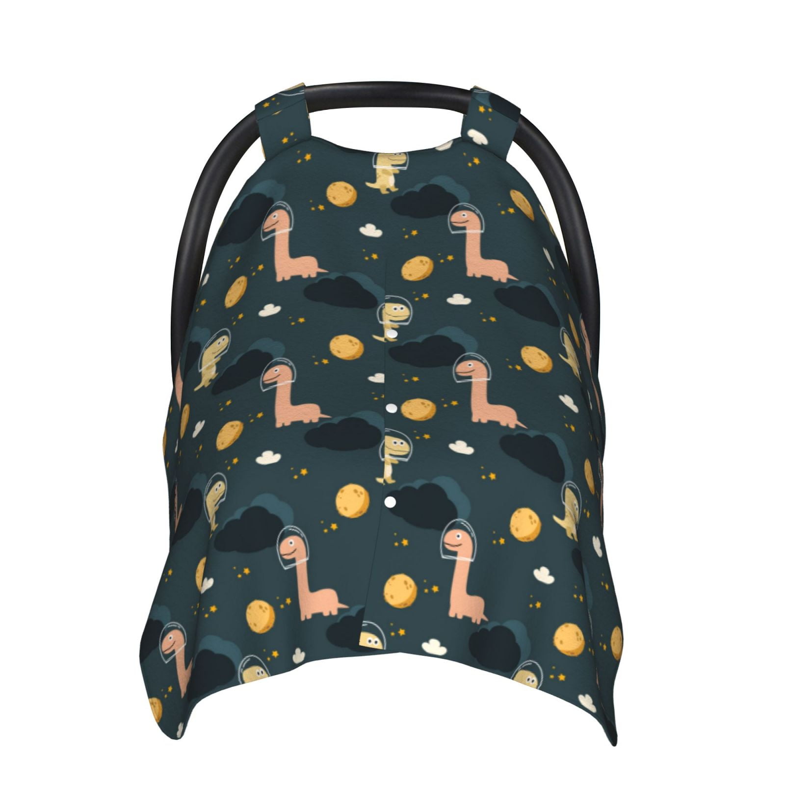 Naloa Dinosaur In The Space Baby Car Seat Cover, Breathable Baby Carrier Cover, Multiuse Baby Carrier Cover & Nursing Breastfeeding Cover