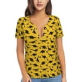 thumbnail image 1 of Naloa Dinosaur Print T-Shirts Short Sleeve V Neck Tees for Women Fashion Tops Trendy Lightweight Soft Casual Summer Outfits Clothes, 1 of 5