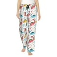 thumbnail image 1 of Naloa Dinosaur Print Women’s Ultra-Soft Comfy Pajama Lounge Pants with Pockets & Drawstring, 1 of 8