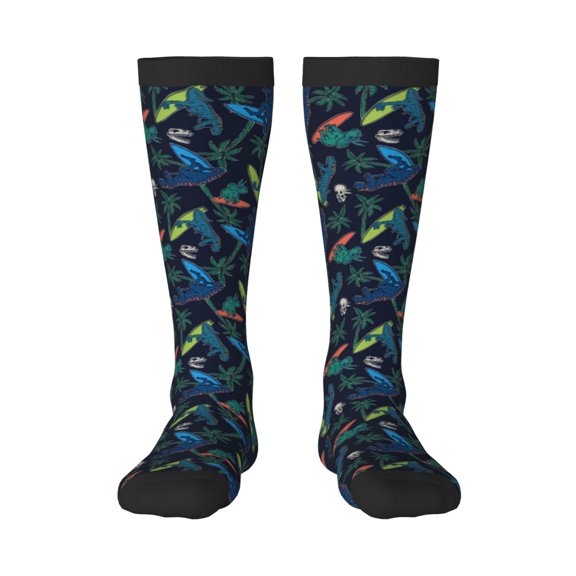 Naloa Dinosaur Thigh High Socks Extra Long Stretchy Sock Women Over Knee High Opaque Stocking Daily Wear