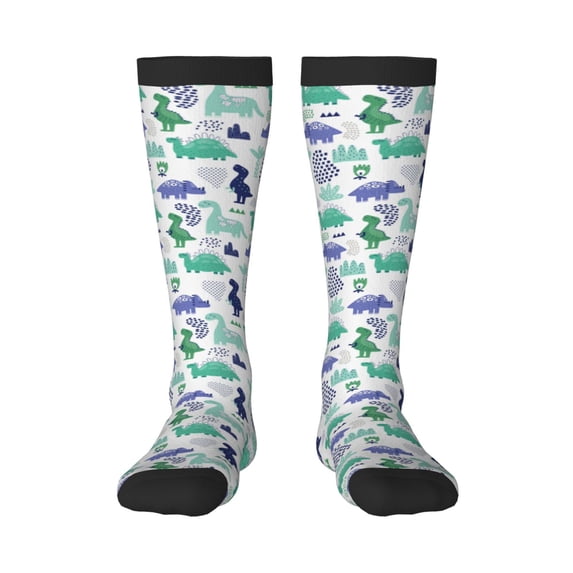 Naloa Dinosaur Thigh High Socks Extra Long Stretchy Sock Women Over Knee High Opaque Stocking Daily Wear