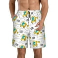 thumbnail image 1 of Naloa Dinosaur on Excavator Men's Beach Shorts, Surfing shorts, Swim trunks, Quick Dry Swim Trunks for Surfing Beach Fun - 3X-Large, 1 of 9