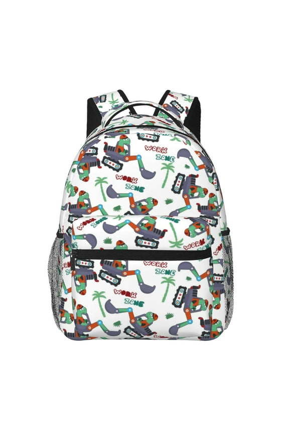 Dinosaur on Excavator2 Print Solid Color Tie Formal Necktie for MenSuitable for business, daily life, work