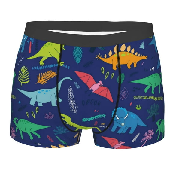 Naloa Dinosaurs Adventure With Palms And Tropical Leaves Print Mens Underwear - Boxers for Men, Classic Briefs for Men