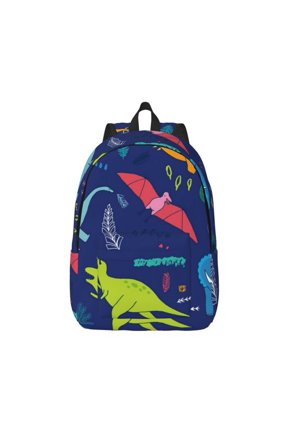 Dinosaurs Canvas Backpack for Men Women Rucksack Casual Travel Daypack College Tote Satchel Bookbag for Teens-Small