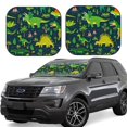 thumbnail image 1 of Naloa Dinosaurs and Tropical Leaves and Flowers 2 Piece Foldable Car Sun Shades, Car Windshield Sunshade, Front Window Sunshade for Car, Truck, SUV - Medium, 1 of 7