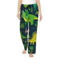 thumbnail image 1 of Naloa Dinosaurs and Flowers Print Women’s Ultra-Soft Comfy Pajama Lounge Pants with Pockets & Drawstring, 1 of 8