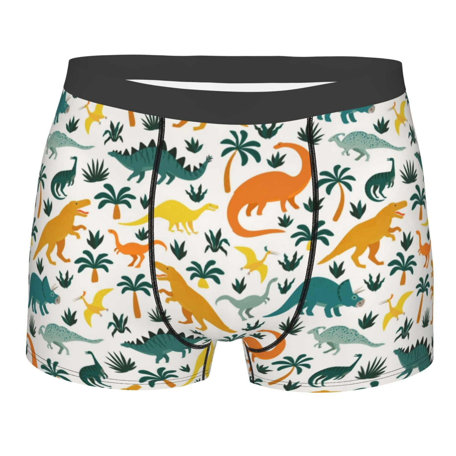 Naloa Dinosaurs and Tropical Leaves Print Mens Underwear - Boxers for ...