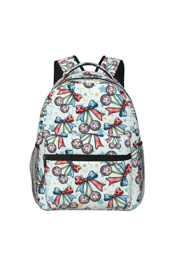 Disco Ball Cherry With Bow Print Solid Color Tie Formal Necktie for MenSuitable for business, daily life, work