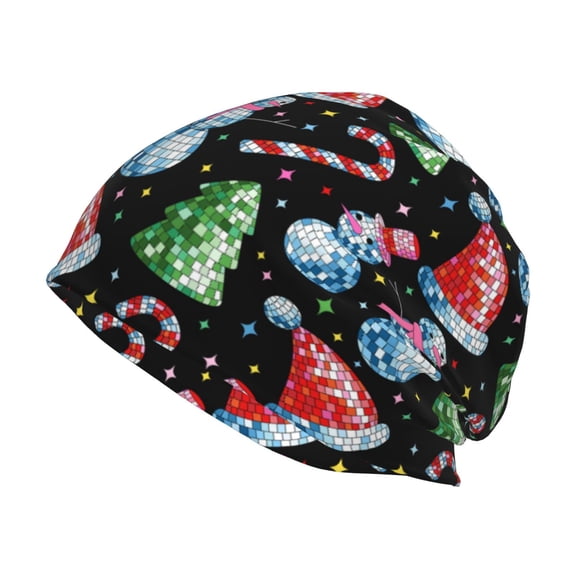 Naloa Disco Mirror Ball Snowman Beanie for Men Women Knitted Unisex Winter Hat Beanies Cap Knit Cuffed Beanies Hats
