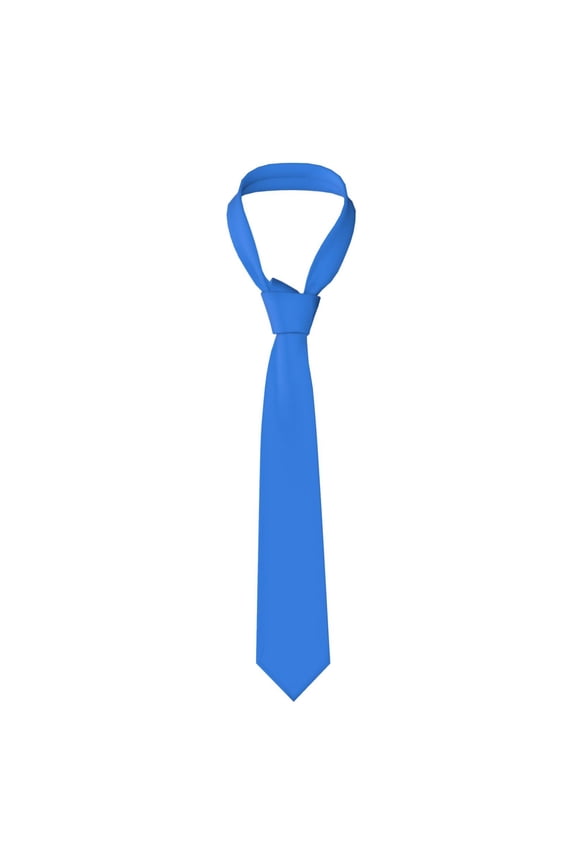 Dodgerblue Print Solid Color Tie Formal Necktie for MenSuitable for business, daily life, work