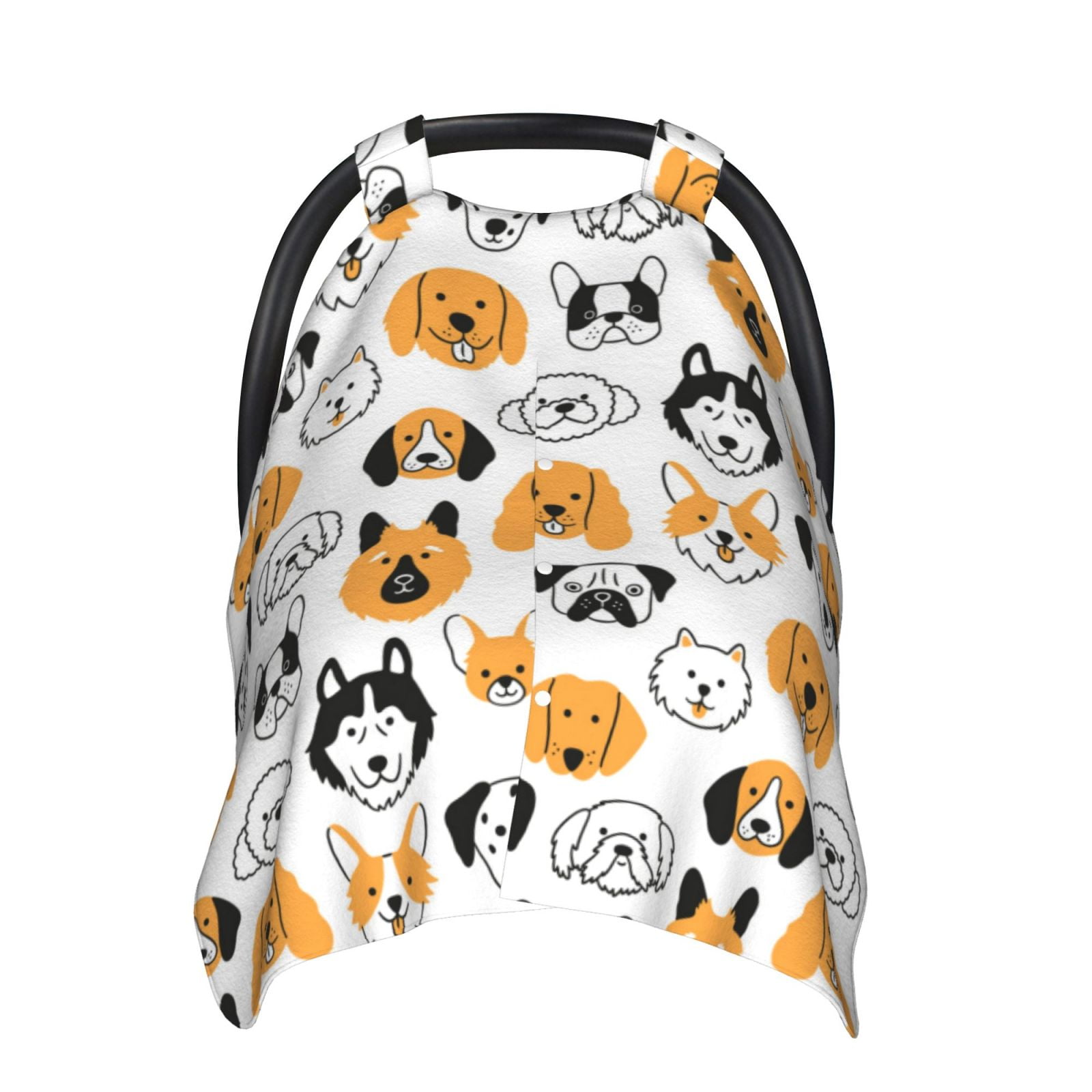 Naloa Dog Faces Baby Car Seat Cover, Breathable Baby Carrier Cover, Multiuse Baby Carrier Cover & Nursing Breastfeeding Cover