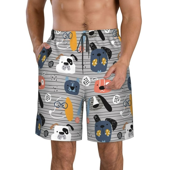 Naloa Dog Men's Beach Shorts, Surfing shorts, Swim trunks, Quick Dry Swim Trunks for Surfing Beach Fun - X-Large