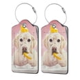 thumbnail image 1 of Naloa Dog Sitting In Bathtub With Duck On Head Luggage Tag for Suitcase Leather Baggage Tag with Stainless Steel Loop Privacy Cover for Women Men Girls-2 PCS, 1 of 5