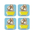 thumbnail image 1 of Naloa Dog Takes a Bath in the Bathtub Coasters for Set of 4 - PU Leather Coasters, Coasters for Table Cup Tea Coffee Beer, Decorative for Kitchen Homedecor (Round), 1 of 6