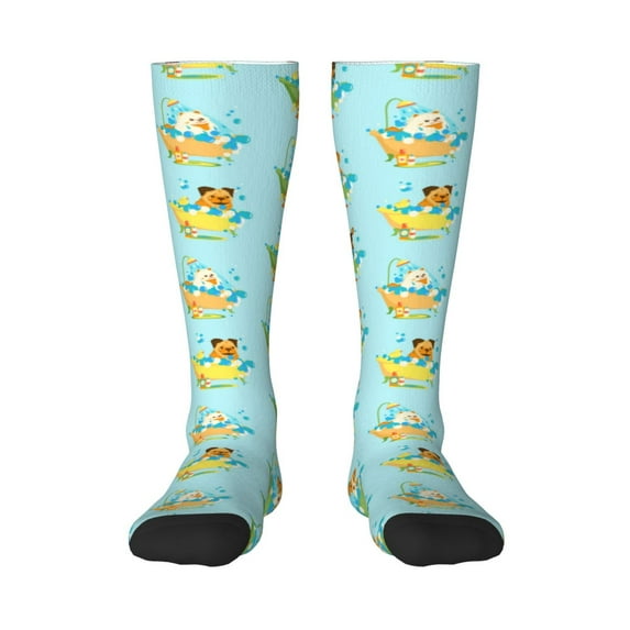 Naloa Doggy In Bubble Bath Thigh High Socks Extra Long Stretchy Sock Women Over Knee High Opaque Stocking Daily Wear