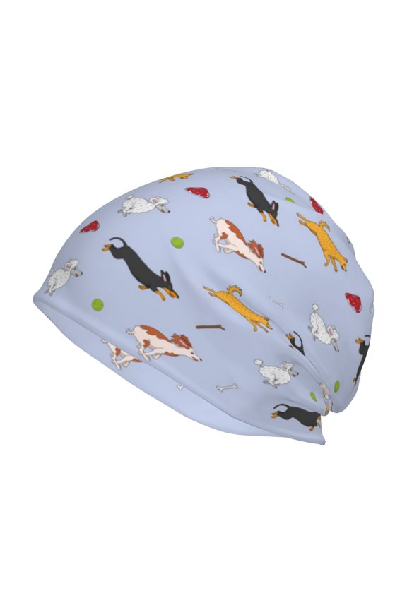 Dogs Are Running Beanie for Men Women Knitted Unisex Winter Hat Beanies Cap Knit Cuffed Beanies Hats