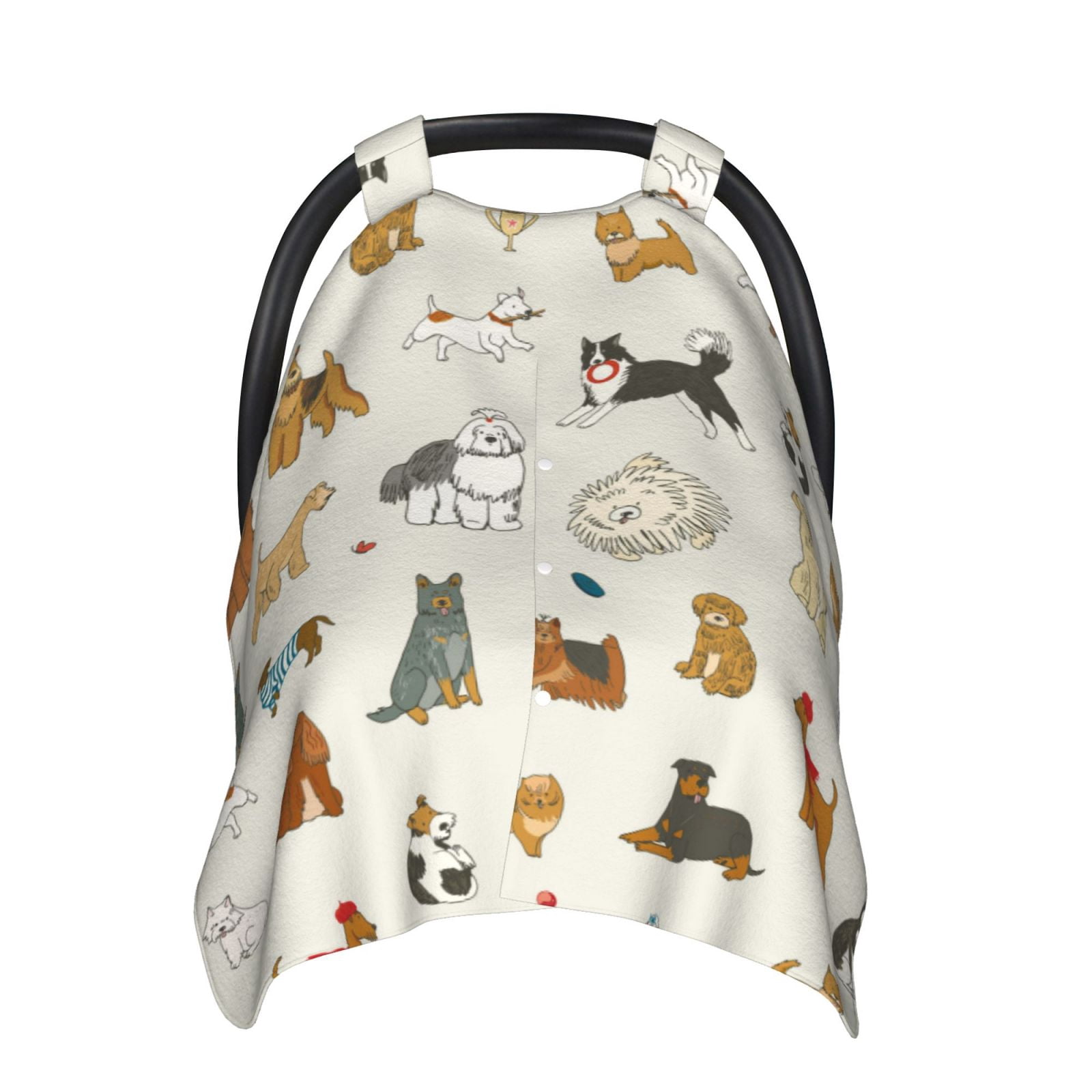 Naloa Dogs Funny Pets Baby Car Seat Cover, Breathable Baby Carrier Cover, Multiuse Baby Carrier Cover & Nursing Breastfeeding Cover
