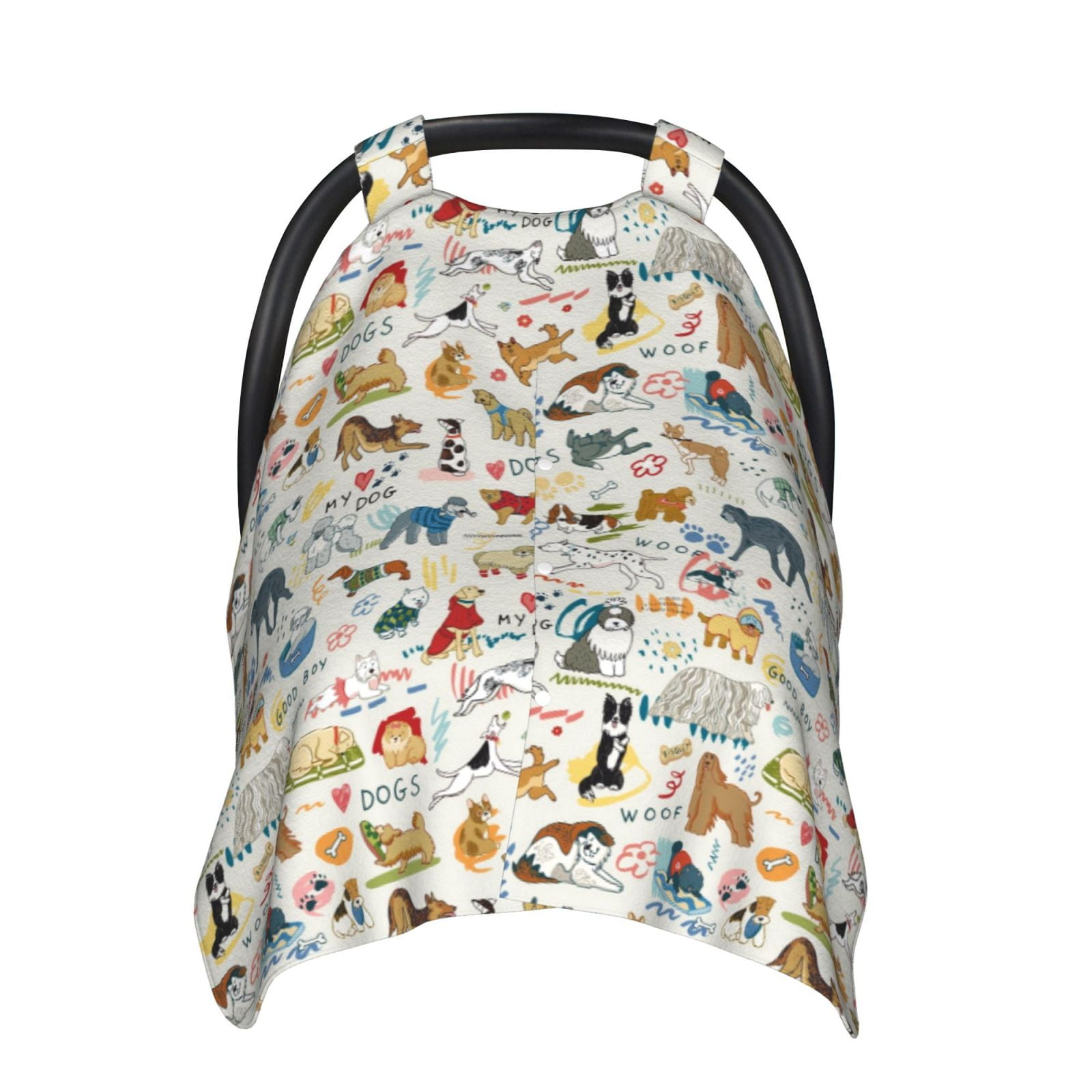 Naloa Dogs Funny Pets Baby Car Seat Cover, Breathable Baby Carrier Cover, Multiuse Baby Carrier Cover & Nursing Breastfeeding Cover