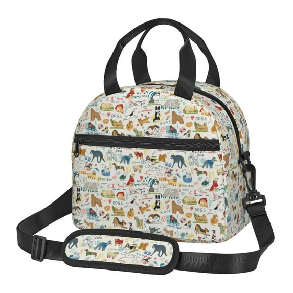 Naloa Dogs Funny Pets Print Lunch Bag for Women & Men Insulated Lunch Box or Cooler Lunch Tote Bags for Work, Travel, Outdoor