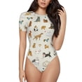 thumbnail image 1 of Naloa Dogs Funny Pets Women's Short-Sleeved Onesie, One-Piece Swimsuit for Parties, dates, clubs - Medium, 1 of 9