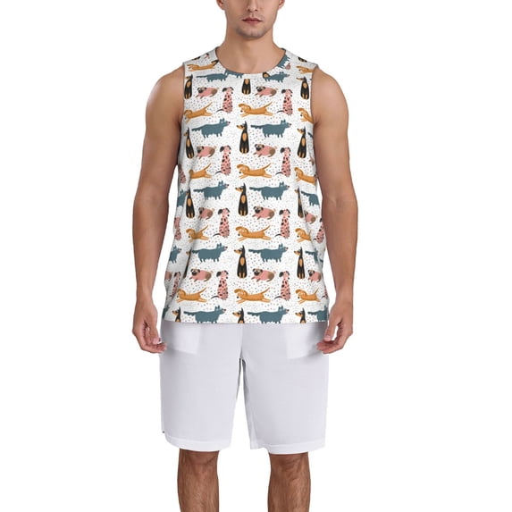 Naloa Dogs Pug Basketball Jersey Reversible Men's Mesh Athletic Sports Shirts Training Practice S-4XLLarge