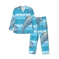 thumbnail image 1 of Naloa Dolphin Men’s Pajamas Set - Long Sleeve Button Down Sleep Shirt and Pajama Bottoms Sleepwear Set-X-Large, 1 of 7