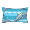 thumbnail image 1 of Naloa Dolphin Pillowcase, Throw Pillowcase, Wrinkle-Free, Stain-Resistant with Hidden Zipper for Bedroom Sofa - 16"x24", 1 of 9