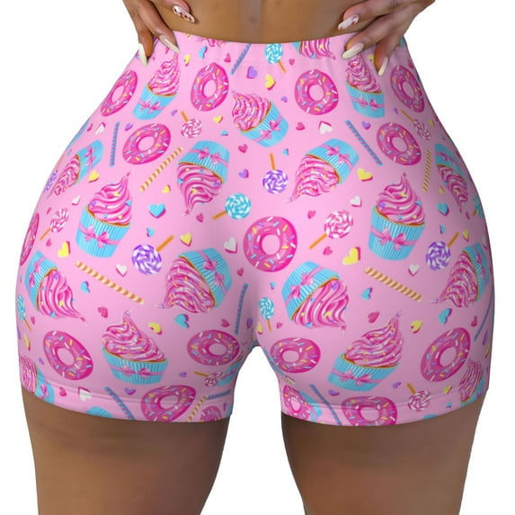 Naloa Donuts Biker Shorts for Women Seamless Scrunch Short Women’s Yoga Shorts for Gym Running Sport Shorts - XX-Large