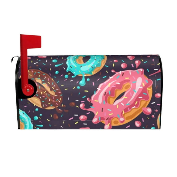 Naloa Donuts1 Mailbox Covers Magnetic Post Box Cover Post Letter Box Cover Garden Decor-21x18 in