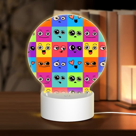 Naloa Doodle Faces Emotions Acrylic LED Night Light Custom LED Lights Personalized Nightlight Customized Gifts for Family Couples Friends