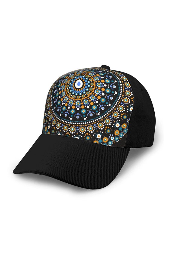 Dot Mandala Adult adjustable Print Baseball Hat, Patchwork curved brim baseball capfor Men and Women, One Size