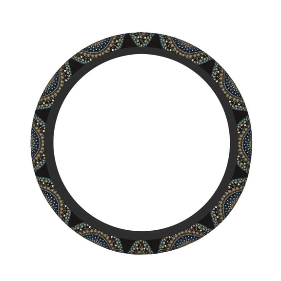 Naloa Dot Mandala Elastic Steering Wheel Cover, Auto Steering Wheel Cover – 15 Inch , Comfortable Grip, Fit Suvs,Vans Cars,Trucks