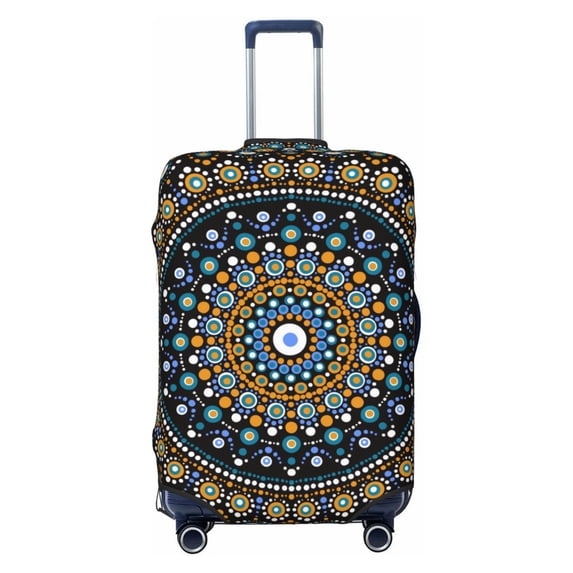 Naloa Dot Mandala Elastic Suitcase Protector, Travel Suitcase Protector Cover Fits 18-32in Suitcase - Small