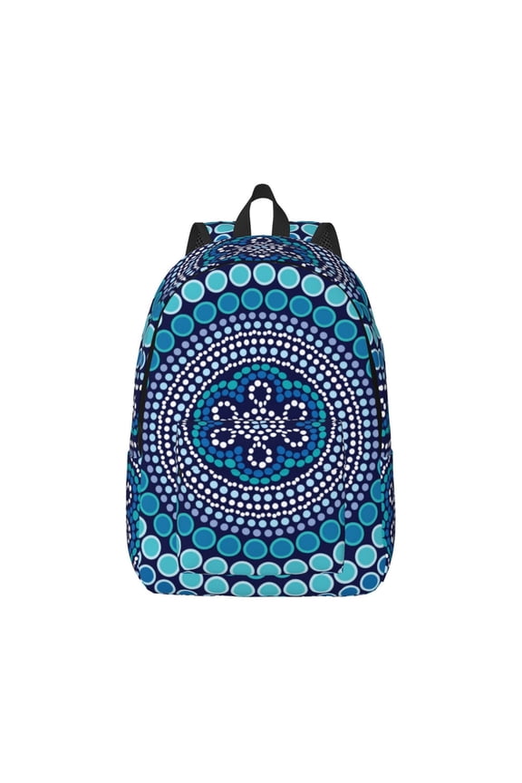 Dot Painting Canvas Backpack for Men Women Rucksack Casual Travel Daypack College Tote Satchel Bookbag for Teens-Small