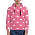 thumbnail image 1 of Naloa Dots On Rose Red Background Men's Casual Hooded Collar Drawstring Hoodies Pullover Sweatshirts Casual Long Sleeve Shirts-3X-Large, 1 of 7