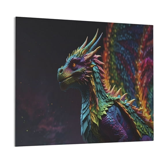 Naloa Dragon with Colorful Tail Print Canvas Bathroom Wall Art,Bathroom Wall Art Decoration, Canvas Poster Prints,Decorative Paintings for Living Room, Bathroom, Kids Room