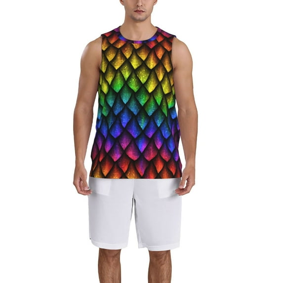 Naloa Dragon Scales Basketball Jersey Reversible Men's Mesh Athletic Sports Shirts Training Practice S-4XLSmall