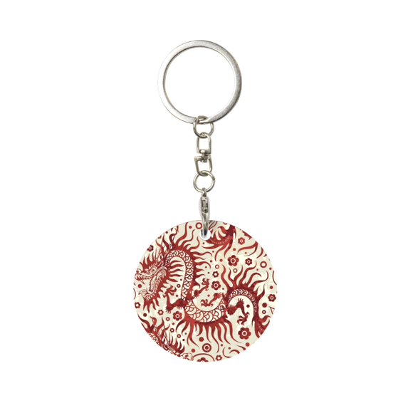 Naloa Dragons1 Print Round Keychain Keychain Key Ring, Key Tag, Key Chain Bulk for Gift Accessories (Round)