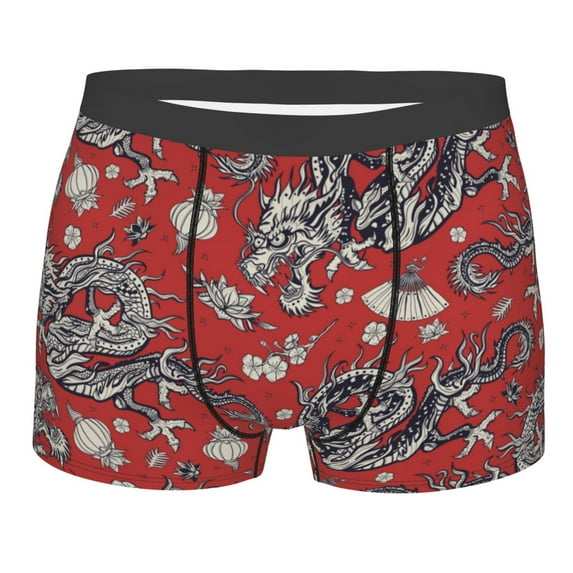 Naloa Dragons2 Print Mens Underwear - Boxers for Men, Classic Briefs for Men