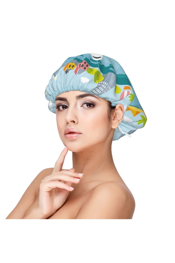 Dreaming Travel Adjustable Hair Bonnet for Sleeping, Hair Wrap Sleep Cap Turban for Women Men, Curly Straight Hair Long Large Braid Unisex