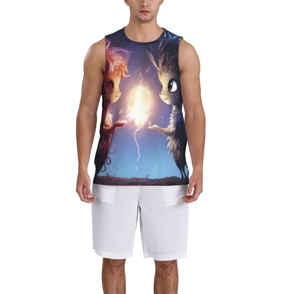 Naloa Dreamy Forest Elf Basketball Jersey Reversible Men's Mesh Athletic Sports Shirts Training Practice S-4XLMedium